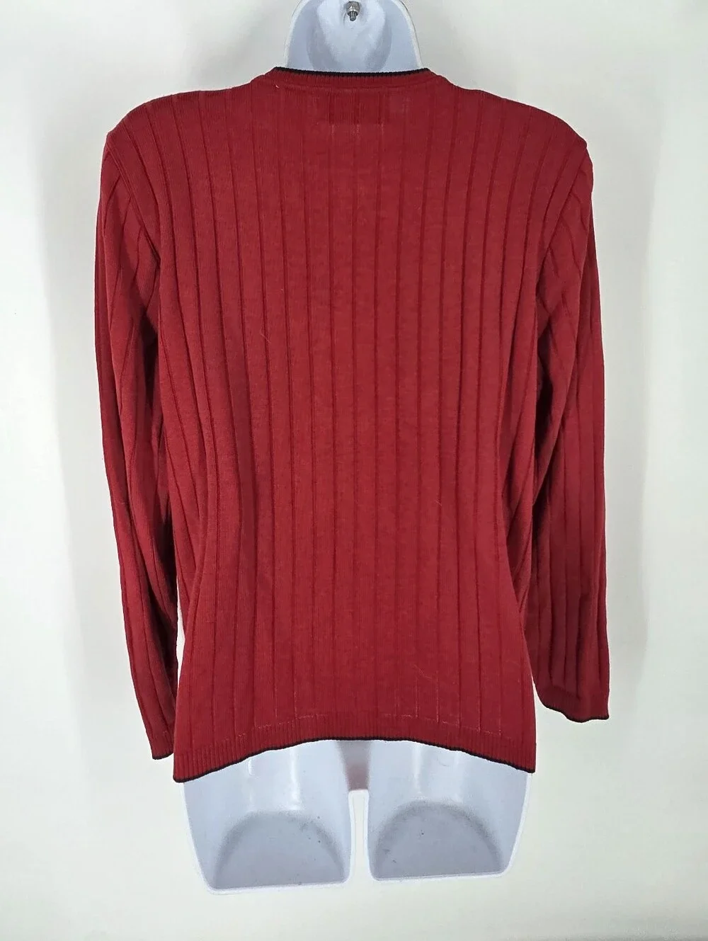 Vintage Alfred Dunner Red Argyle Knit 2-Piece Cardigan Shell Sweater Set Small